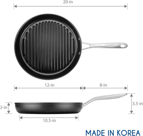 Image of - Onyx Collection, 12-Inch Grill Pan, Coated with New Teflon Platinum Non-Stick Coating (PFOA Free) (12-Inch)