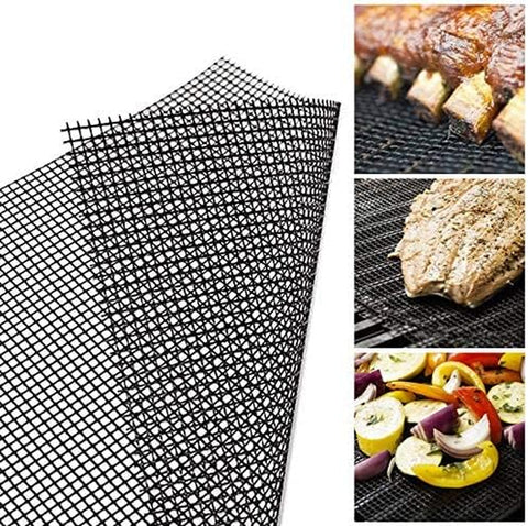 Image of Aoocan Mesh Grill Mat Set of 4 Heavy Duty Non-Stick Mesh Grilling Mats & Barbecue Accessories - Reusable and Easy to Clean - Works on Gas, Charcoal or Electric Grill and More 15.4 X 12 Inch