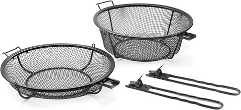 Image of Outset 76182 Chef'S Jumbo Outdoor Grill Basket and Skillet with Removable Handles
