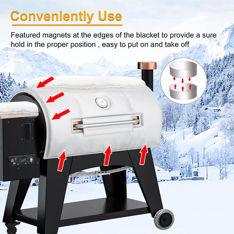 Image of Grill Thermal Insulated Blanket for Pit Boss 67343 1000, 1100 Series Grills, Pit Boss Austin 1100XL Grill, 1000 Traditions, 1000SC Grill Pellet Smoker Insulated Blanket for Winter Cooking