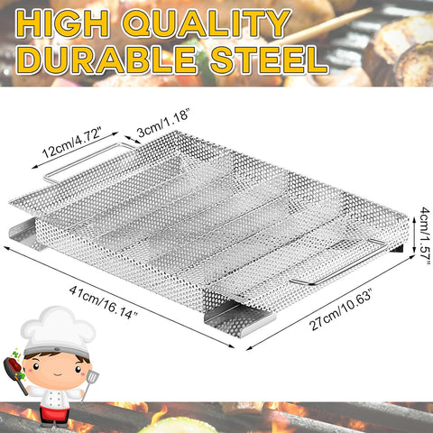 Image of 16 Inches 304 Stainless Steel Cold Smoke Generator Oversized Pellet Maze Smoker Tray Hot and Cold Smoking Tray BBQ Saw Charcoal Gas Grill for Meat Cheese Fish Burn Time up To19-24 Hours