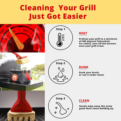 Image of BBQ Replaceable Scraper Cleaning Head, Bristle Free - Durable and Unique Scraper Tools for Cast Iron or Stainless-Steel Grates, Barbecue Cleaner (Grill Grate Brush with Scraper)