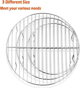 P&P CHEF round Cooking Rack, 3 Pcs (7½” & 9” & 10½”), Baking Cooling Steaming Grilling Rack Stainless Steel, Fits Air Fryer/Stockpot/Pressure Cooker/Round Cake Pan, Oven & Dishwasher Safe