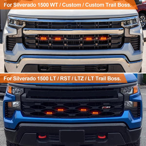LED Grill Lights for 2019-2023 Chevrolet Silverado Grille Raptor Lights for 2022 Chevy Silverado Accessories Front Grille Trims