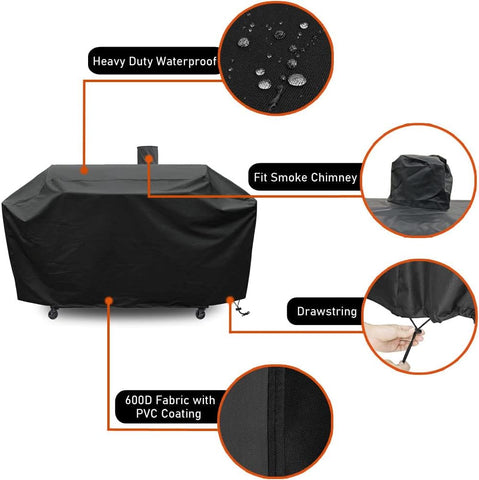 Image of Grill Cover for Pit Boss Memphis Grill Cover Waterproof Smoke Hollow 4-In-1 Gas Charcoal Combo Grill Smoker Cover 73952 Pit Boss 4 in 1 Grill Cover Heavy Duty (PB 73952)