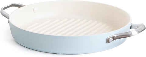 Image of Padova Hard Anodized Healthy Ceramic Nonstick, 11" Grill Pan, Pfas-Free, Dishwasher Safe, Light Blue