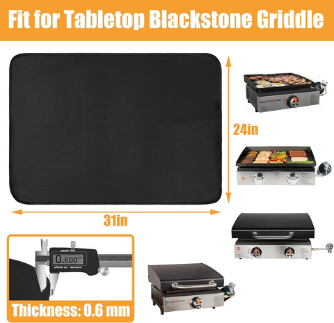 Image of Heat Resistant Grill Mats for Outdoor Grill Fit Blackstone 17 & 22 Inch Griddle to Protect Your Prep Table and Outdoor Grill Table, Fire Proof & Water Proof & Oil Proof BBQ Mat