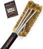 Essentials Brass Grill Brush - Softer Brass Bristle Wire Grill Brush for Safely Cleaning Porcelain and Ceramic Grates - Lifetime Manufacturer'S Warranty