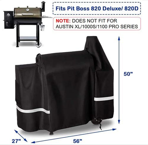 Image of Grill Cover for Pit Boss 820 Deluxe, 820 Pro, 850 Pro Series Wood Smoker Pellet Grills Accessories, Cover for Pit Boss 820D, 820FB, 820PB, 820SP, 820SC, Heavy Duty Fabric Barbecue Grill Cover