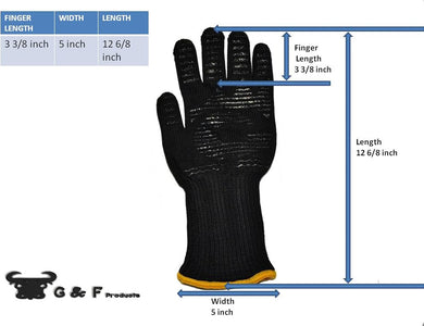1682 Dupont Nomex Heat Resistant Gloves for Cooking, Grilling, Fireplace and Oven, Barbecue Pit Mitt, BBQ Gloves, Sold by 1 Piece