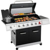 Royal Gourmet GA6402H 6-Burner Gas Grill with Sear Burner and Side Burner, 74,000 BTU Cabinet Style Propane Grill for Outdoor BBQ Grilling and Backyard Cooking, Black