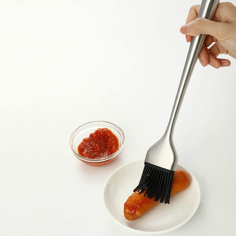 Image of JXS Silicone Sauce Basting Brush, 12 Inch Sturdy BBQ Basting Brush with Stainless Steel Handles