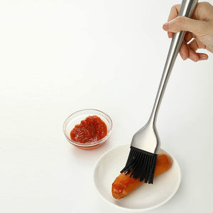 JXS Silicone Sauce Basting Brush, 12 Inch Sturdy BBQ Basting Brush with Stainless Steel Handles
