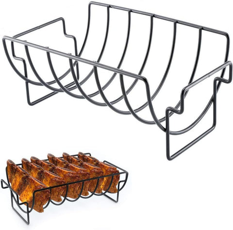 Image of KUNANG BBQ Rib Racks for Smoking,Turkey Roasting Rack Roast Rack Dual Purpose Fit for Smoker,Oven and Grill
