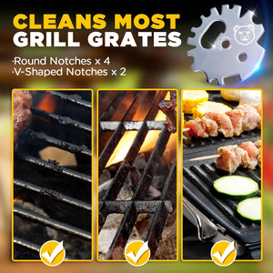 Stocking Stuffers Grill Scraper BBQ - Kitchen Gadgets Gifts for Men Christmas Ideas Dad Women Safe Grill Gate Grate Cleaner Tools for Barbeque Cleaning Bristle Free Must Have Cool Grilling Accessories