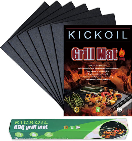 Image of Grill Mats for Outdoor Grill Set of 6 BBQ Grill Mat Non-Stick Reusable Heavy Duty Grilling Mats Teflon Grill Sheets Grill Tools BBQ Accessories for Charcoal Grill Gas Electric Smokers Barbecue Camping