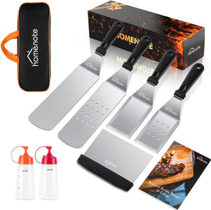 Homenote Griddle Accessories Kit, Exclusive Griddle Tools Spatulas Set for Blackstone - 8 Pcs Commercial Grade Flat Top Grill Accessories - Great for Outdoor BBQ, Teppanyaki and Camping