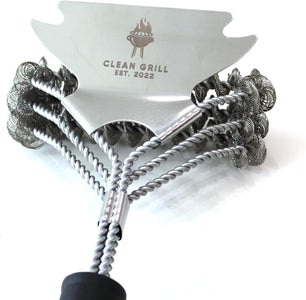 Clean Grill Superior BBQ Grill Brush - Efficient, Safe Wire Bristle Barbecue Cleaning Tool - Extra Strong Cleaner, for Grill Lovers, Ideal for Cleaning Any BBQ Grill