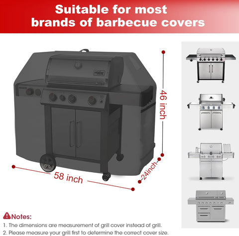 Image of Slan Arrow Grill Cover, Water-Resistant 58Inch Grill Cover for Outdoor Grill, Rip-Proof Anti-Uv Fade Resistant BBQ Cover with Air Vent, Handle, Fixed Belt outside Barbecue Cover & Gas Grill Covers