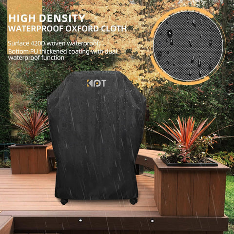 Image of 30 Inch Grill Cover - 420D Light Waterproof Grill Cover for Outdoor Grill, BBQ Cover with Air Vents, Straps, UV & Fade Resistant, Gas Grill Covers for Weber, Nexgrill, Char Broil, Etc. Black
