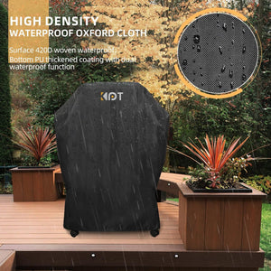 30 Inch Grill Cover - 420D Light Waterproof Grill Cover for Outdoor Grill, BBQ Cover with Air Vents, Straps, UV & Fade Resistant, Gas Grill Covers for Weber, Nexgrill, Char Broil, Etc. Black