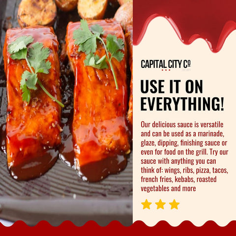 Image of Capital City Mambo Sauce - Mild Recipe | Washington DC Wing Sauces | Perfect Condiment Topping for Wings, Chicken, Pork, Beef, Seafood, Burgers, Rice or Noodles | 128 Fl Oz (1 Gallon)