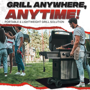XL under Grill Mat (60X40) Fireproof Waterproof Oilproof BBQ Grilling Mat for Outdoor/Indoor Smoker Cooking, Fire Pit, Pizza Oven Table, Fireplace, Camping, Barbeque | Protects Grass, Patio, Floors