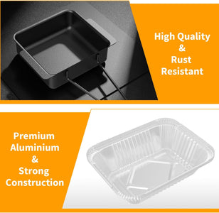 GARNETIN Nexgrill Grill Drip Pan & Grease Catcher Cup for 720-0830H,D/EH, 720-0882A, 720-0888/N Models - Holder Drip Tray with 15 Aluminum Foil Liners