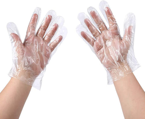 Image of Disposable Food Prep Gloves - 500 Piece Plastic Food Safe Disposable Gloves, Food Handling, One Size Fits Most 500 PCS