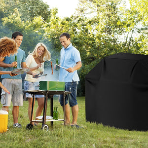CUSSIOU Grill Cover BBQ Grill Cover 600D Heavy Duty Waterproof Gas Grill Cover, Barbecue Grill Covers for Weber, Brinkmann, Char Broil Grills Cover (59" L X 24" W X 46" H, Black)