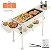 ENJOIN Grills Outdoor Cooking Charcoal - Stainless Coating BBQ Grill Small Charcoal, Portable Charcoal Grill with Grill Pan, Storage Shelf Hooks for Party Picnic Travel Home,Rv Outdoor Cooking Use