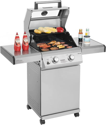 Image of 14633 2-Burner Stainless Steel Liquid Propane Gas Grill with Clear View Lid, LED Controls Mesa 200