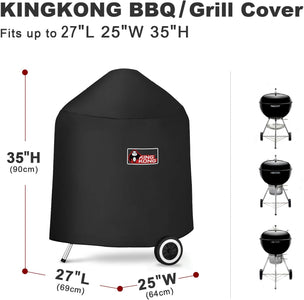 Kingkong 7149 Premium Grill Cover for Weber Charcoal Grills, 22.5-Inch (Compared to the 7149 Grill Cover) Including Grill Brush and Tongs.