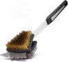 Double Sided Grill Cleaning Brush and Scraper, 16.5" BBQ Brush, Barbecue Cleaner with Stainless & Brass Bristles, Grilling Grate Cleaner, Safe Grill Accessories for Cast Iron/Stainless Steel Grate