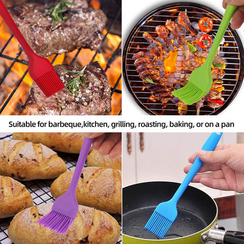 Image of 6 PCS CUALORK Silicone Basting Brush, Upgrade Pastry Brush,Heat Resistant Silicone Brushes, Premium Cooking Brush for Sauce Marinade Meat Glazing, Oil Brush for BBQ Kitchen Cooking Baking and Grilling