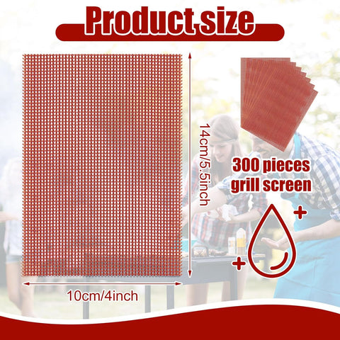 Image of 300 Pack Grill Cleaning Screens Griddle Scraping Cleaner Mesh Griddle Cleaning Accessories Bundle, Removal of Tough Stain on BBQ Grills, Cooktops and Stovetops for Restaurant, Bars and Home Use