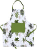 Herb Garden Apron | 27.5 X 33 Inches | 100% Natural Cotton | Womens Apron for Cooking, Baking, Gardening | Convenient Pockets and Adjustable Strap at Neck & Waist Ties