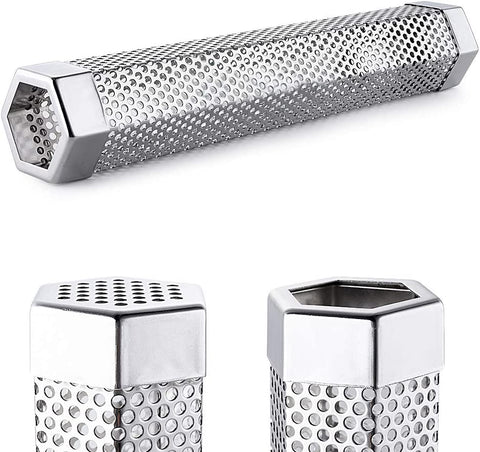 Image of Pellet Smoker Tube for Grilling, 12 Inches Premium Stainless Steel BBQ Wood Pellet Tube Smoker for Gas Charcoal Electric Grill or Smokers, Hexagonal