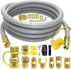 NQN 12FT 1/2" ID Natural Gas Hose with Quick Connect Fitting for BBQ, Grill, Pizza Oven, Patio Heater. for Weber, Char-Broil, Pizza Oven, Patio Heater,Ng Grill and Natural Gas Conversion Kit