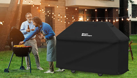 Image of Simple Houseware 72-Inch Waterproof Heavy Duty Gas BBQ Grill Cover, Weather-Resistant Polyester