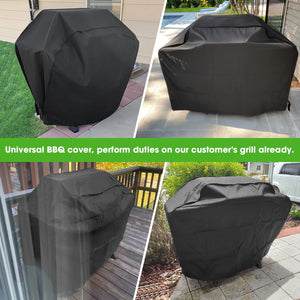 Mightify Grill Cover 60-Inch, Heavy Duty Waterproof Gas Grill Cover, Outdoor Fade Resistant BBQ Grill Cover, All Weather Protection Barbecue Cover for Weber, Char Broil, Nexgrill Grills, Etc, Black