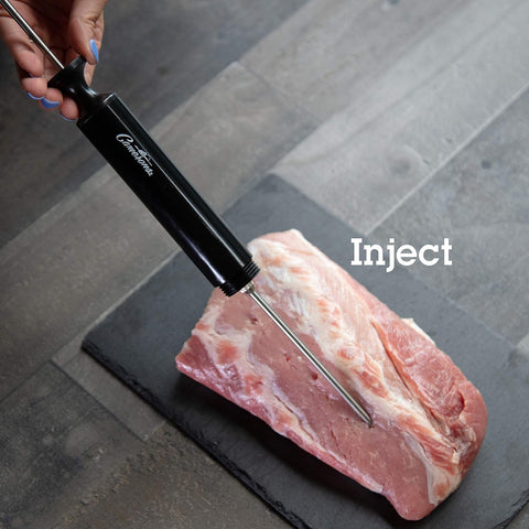 Image of 3-In-1 Barbecue Injector Basting Mop - Includes BBQ Chain Basting Brush & Meat Syringe to Baste, Marinate & Inject Food with Flavor - Grilling Accessory for Indoor Outdoor Use- Father'S Day BBQ Gift