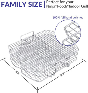 Dehydrator Rack Stainless Steel Stand Compatible with Ninja Foodi AG300, AG300C, AG301, AG301C, AG302, AG400, IG301A Ninja Foodi Grill Accessories