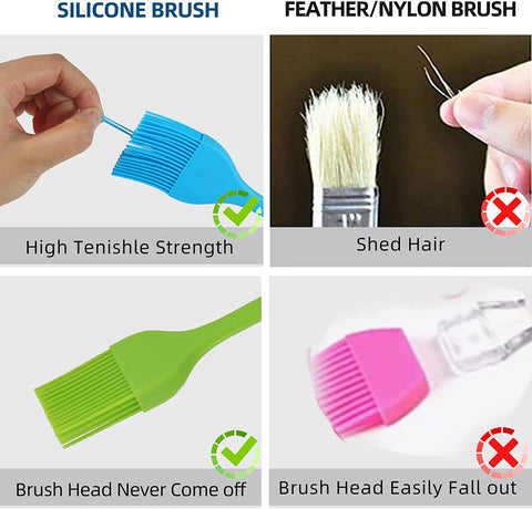 Image of 6 PCS CUALORK Silicone Basting Brush, Upgrade Pastry Brush,Heat Resistant Silicone Brushes, Premium Cooking Brush for Sauce Marinade Meat Glazing, Oil Brush for BBQ Kitchen Cooking Baking and Grilling
