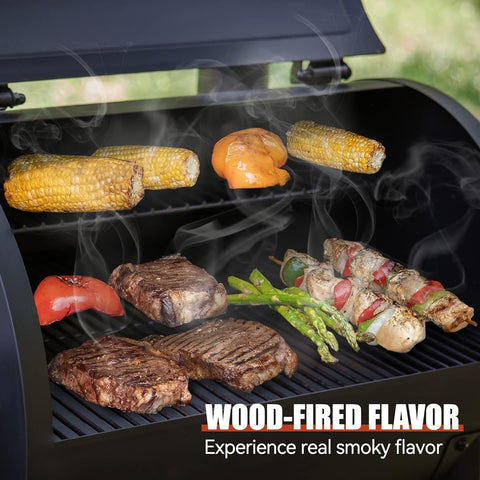 Image of ZPG-550A Wood Pellet Grill & Smoker, 16Lbs Large Hopper Capacity, 585 Sq in Cooking Area, 8 in 1 Versatility, Black