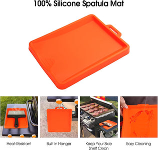 Upgraded Griddle Cleaning Kit for Blackstone 18 Pieces Flat Top Grill Accessories Cleaner Tool Set with Scraper, Heat-Resistant Silicone Spatula Mat with Hanger, Cleaning Brick, Scouring Pads