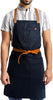 Midnight Blue Crossback Apron - Professional Chef Apron with Pockets and Cross-Back Straps for Cooking & Grilling - Kitchen Aprons for Men & Women - 8Oz 100% Cotton Twill Fabric