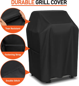 Arcedo Small Grill Cover 32 Inch, 2 Burner BBQ Gas Grill Cover, Heavy Duty Waterproof Outdoor Barbecue Cover, Fits Weber, Char Broil, Nexgrill and More Grills with Collapsed Side Tables