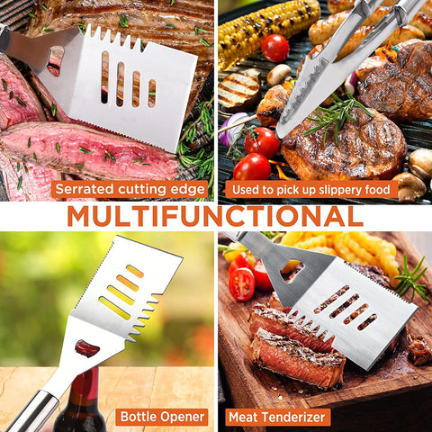 Image of Commercial Chef Barbeque Grill Accessories for Outdoor Grill - Grilling Accessories - BBQ Grill Set - Grilling Gifts for Men BBQ Smoker Accessories - BBQ Accessories - 25 PC