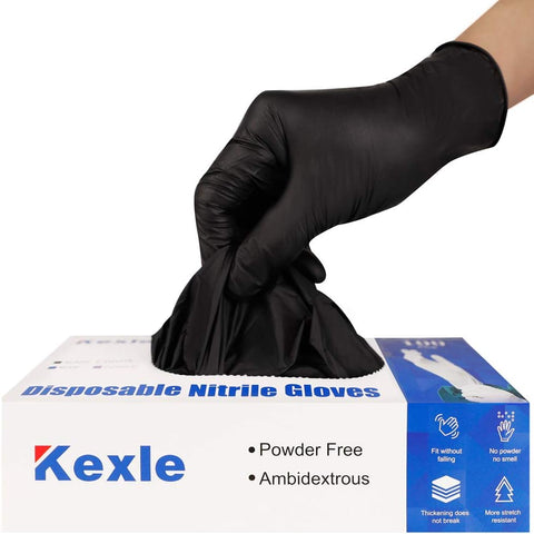 Image of Nitrile Disposable Gloves Pack of 100, Latex Free Safety Working Gloves for Food Handle or Industrial Use